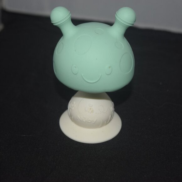 Nuby Super Soft Silicone Baby Teether with Suction Base, Mushroom Bobblehead - Picture 1 of 3